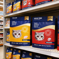 Sachet Doypack mat refermable sur mesure avec logo pour aliments humides pour chats, repas pour animaux, sachet de poulet, emballage de détail