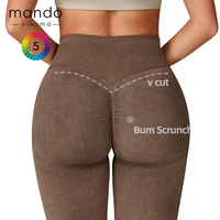 Mallas con estampado vaquero de punto de nailon y LICRA sin costuras para mujer, mallas de Yoga de cintura alta sin costuras frontales con logotipo personalizado