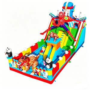 Castillo Inflable Grande con Tobogán, Temática de Dinosaurios Superhéroes, de PVC, para Niños, de Grado Comercial, para Juegos al Aire Libre - Product Image 2