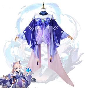Vente en gros Sangonomiya <span class=keywords><strong>Kokomi</strong></span> Cosplay Costume <span class=keywords><strong>Genshin</strong></span> <span class=keywords><strong>Impact</strong></span> Anime Halloween Party Costume Kuwaii Lolita Robe pour les filles - Product Image 1