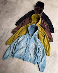 Sudadera con Capucha Estilo Urbano OEM&ODM, Algodón French Terry, Lavado Ácido, Vintage, Logotipo Personalizado, Oversize, Lavado a la Piedra, Efecto Desgastado por el Sol - Product Image 1