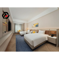 Muebles Modernos y Sencillos para Hoteles Urbanos de 5 Estrellas, Juego Completo de Muebles para Dormitorio de Huéspedes con Ventana de Piso a Techo