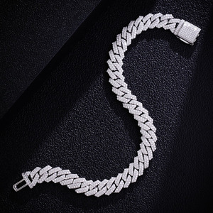 Miami Cuba Liên Kết Chuỗi Vòng Đeo Tay VVS D Màu 10Mm Bạc Vàng Mạ Hip Hop Moissanite Cuba Chuỗi Cho Nam Giới Phụ Nữ - Product Image 4