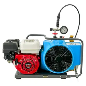 Hochdruck 3 Zylinder 100L/MIN Manueller Stopp 300bar 4500psi Drei phasen motor Benzinmotor Luft kompressor für Taucht ank