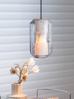 Lustre LED en albâtre naturel espagnol, petit, moderne, simple, de luxe, pour salon, chevet, club, salle d'exposition, vitrine