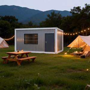 منزل حاويات مسبق الصنع بهيكل فولاذي 20 قدم و40 قدم قابل للتوسيع، منزل متنقل قابل للفك للفنادق/المكاتب/التخييم - Product Image 5