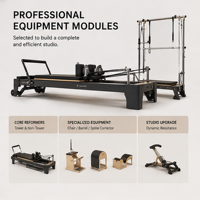 Ensemble complet d'équipements de studio de Pilates pour l'installation de studios de boutique, fournisseur en gros pour les studios de gym commerciaux et les projets