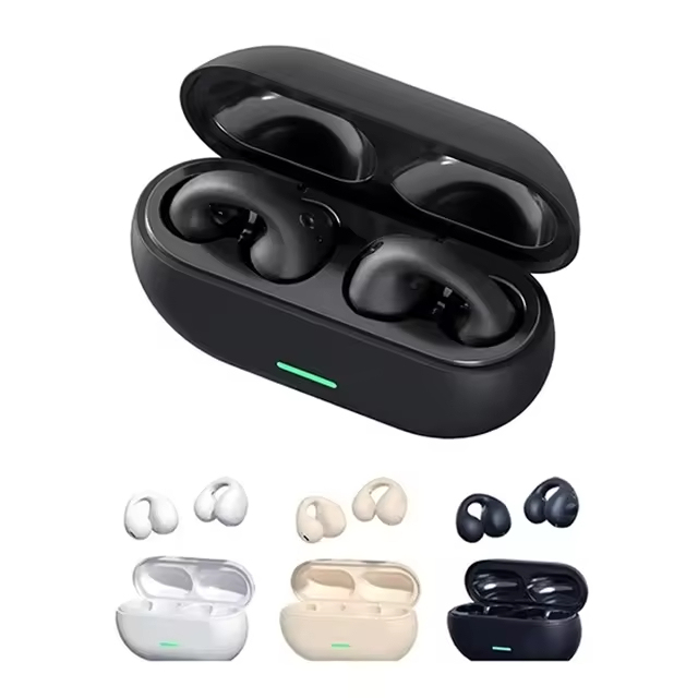 2026 New Clip-on Earphones T7500 TWS Earbuds Noise-Canceling Earphones Black Wireless Ear Clip Custom Logo T7500