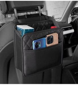 <span class=keywords><strong>Sac</strong></span> de rangement multifonctionnel pour siège de voiture avec poubelle en cuir suspendue à l'intérieur du dos Produit suspendu en PU pour enfants - Product Image 4