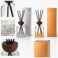 Diffuseur à roseaux en verre personnalisé 500 ml avec feuille d'or et d'argent et bâtonnets