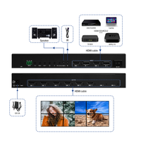 Contrôleur de mur vidéo 4K60 2x2, contrôleur de mur TV VWC 206MV, commutateur matriciel HDMI, 2 entrées 6 sorties, processeur vidéo sans couture