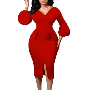 Low Price Pencil Dress for Fat Women African Flare Sleeve Design |  Alibaba.com