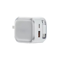Chargeur multi-ports USB-C/USB-A 35W AC à charge rapide PD en nitrure de gallium, avec câble de données télescopique pour 17 appareils – Nouveauté 2026 en promotion