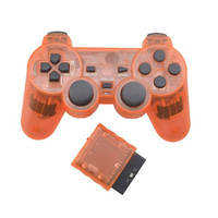 Manette sans fil 2,4 G pour PS2, manette transparente à double vibration pour PS2