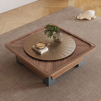 Ensemble de tables basses en bois vintage de luxe léger, table centrale carrée classique et moderne, meubles de salon écologiques avec rangement