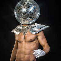 Casque de moto, couvercle de boule de Disco avec miroir, accessoires interactifs, Sexy, pour fête Bar Club, nouveau,