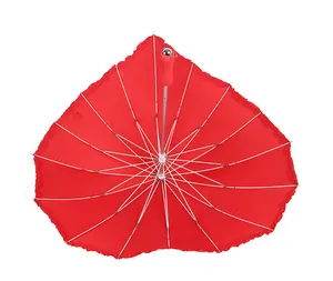 Payung Pasangan Desain Bentuk Hati Khusus Kekasih, Payung Merah Aluminium Tahan Air