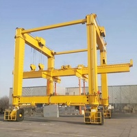 Grue portique RTG de 20 tonnes avec palan électrique contrôlé par PLC, hauteur de levage de 16 m, portée de 20 m, pour la construction et l'utilisation en extérieur