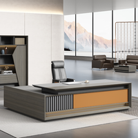 Meja Kantor Eksekutif Modern Ergonomis yang Dapat Diubah dengan Penyimpanan, Furnitur MDF Mewah yang Dapat Disesuaikan, dan Dapat Dipindahkan