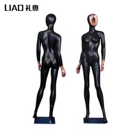 Nouveau design Mannequin gonflable noir mat en fibre de verre pour femme adulte, taille standard, corps entier, visage diamant, pour magasin de vêtements