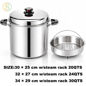 Grande marmite en acier inoxydable 304 avec support à vapeur marmite à soupe avec plaque à vapeur - Product Image 3