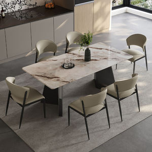 Meubles de salle à manger de luxe pour la maison <span class=keywords><strong>Table</strong></span> de salle à manger <span class=keywords><strong>rectangulaire</strong></span> moderne pour 6 <span class=keywords><strong>personnes</strong></span> <span class=keywords><strong>Table</strong></span> de dîner en marbre au design de luxe avec chaise - Product Image 4