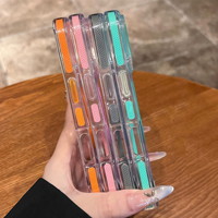 Coque de téléphone magnétique transparente en TPU coloré avec support pliable pour iPhone 18 Pro Max 17 16 15