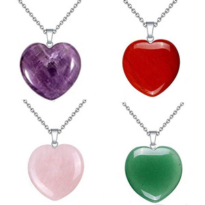 Regalo unico all'ingrosso del pendente del quarzo rosa del <span class=keywords><strong>cuore</strong></span> della forma del <span class=keywords><strong>cuore</strong></span> del <span class=keywords><strong>cuore</strong></span> della gemma naturale unico per l'amico della ragazza - Product Image 1