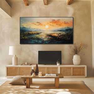 <span class=keywords><strong>Pittura</strong></span> paesaggistica SQ <span class=keywords><strong>acqua</strong></span> tranquilla lago tramonto <span class=keywords><strong>pittura</strong></span> a olio canne da parete arte calma tranquilla decorazione da sera <span class=keywords><strong>pittura</strong></span> blu <span class=keywords><strong>verde</strong></span> <span class=keywords><strong>acqua</strong></span> - Product Image 5