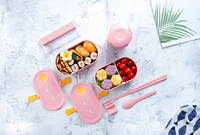 Boîte à bento isotherme sans BPA, grande, mignonne, étanche, avec compartiments, réutilisable, design moderne, 500 ml, récipient alimentaire et couvercle en plastique