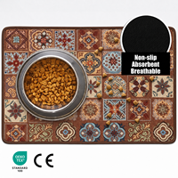 Tapis de sol en velours éponge terre cuite, motif carreaux vintage patchwork, pour cuisine et salle à manger, offrant une base stable