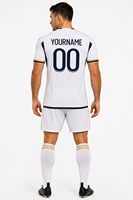Ensemble de maillots de football personnalisés par sublimation, maillot de football en mesh respirant de qualité supérieure, short, chaussettes, nom d'équipe, numéro, logo personnalisés, OEM