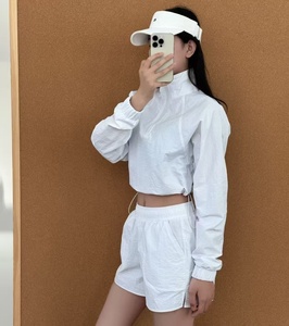 Set di Abbigliamento Casual da Donna in Nylon a 2 Pezzi per Protezione Solare, Collo Alto, Vestibilità Regolare, Lunghezza al Ginocchio, Traspirante, Sottile, per Esterni, Manica Lunga - Product Image 6