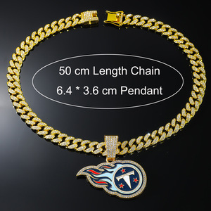 Hot Selling Popular Design Hiphop Geometric Rugby Team Logo Pendant Necklace Men's Alloy Necklace Fashion Jewelry Wholesale - Product Image 5