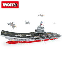 WOMA TOYS – ensemble de blocs de construction pour adultes, bateau de guerre, avion porte-avion, modèle réduit