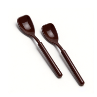 Cuillère à dessert carrée intégrée jetable personnalisée en plastique, cuillère à glace en PP de qualité alimentaire, vaisselle pour boulangerie, café, boutique