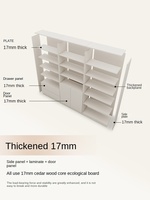 Bibliothèque murale moderne en bois massif de qualité ENF avec porte Shaker, étagère de rangement intégrée, meuble de présentation de vin pour salon, mobilier de maison 6