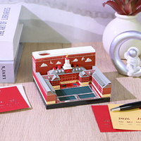 Bloc-notes 3D avec notes autocollantes, calendrier de bureau personnalisé, ensemble de papeterie cadeau souvenir pour l'université de Harvard