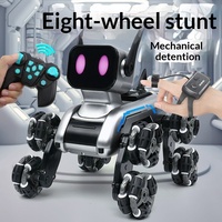 Chien robot intelligent connecté Wi-Fi, jouet pour enfants, voiture électrique à dérive, détection gestuelle, capacités de cascades sur huit roues, utilisation en intérieur