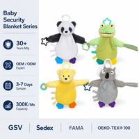 Couverture de sécurité pour bébé personnalisée avec étiquettes colorées, en peluche douce, motif animal, certifiée FAMA, pour marque OEM