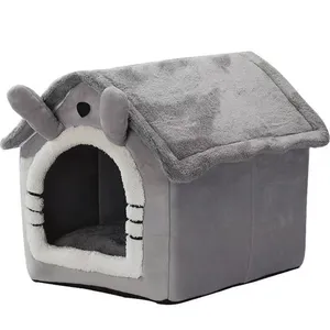 Foldable Pet Dog House Indoor Winter Warm Cat Bed Tent for Small Dog Cat Nest Kitten Teddy Comfortable Sofa Cushion Pet Supplies