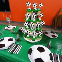 DAMAI Fußball Cupcake Topper Sport-Thema Fußball-Cupcake-Dekorationen Kuchenverzierungen für Sport-Themen-Kindergeburtstage