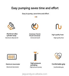 도로 자전거 부품 핸드 펌프 용 게이지 수동 팽창기가있는 미니 풋 펌프 - Product Image 6