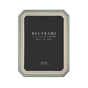 Cadre photo Beltrami plaqué argent, structure en bois rectangulaire, fabriqué en Italie, Argento 999 - Product Image 1