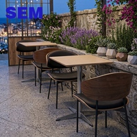 Fabricant de meubles de restaurant SEM, ensemble table et chaises en bois, table en contreplaqué marin pour café, chaise et table pour glacier