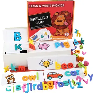 애완 동물 편지 퍼즐 Suppliers-유아 교육 계발 영어 편지 퍼즐 3-in-one 맞춤법 단어 게임 철자인지 장난감