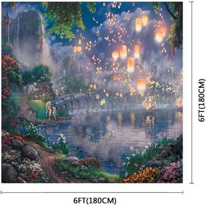 Lãng mạn Câu Chuyện Cổ Tích Hoàng Tử vẻ đẹp tấm thảm Cung điện lâu đài vườn hồ Đèn lồng nền cho công chúa bữa tiệc sinh nhật hẹn hò cho - Product Image 2