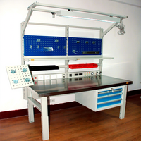 Table d'atelier robuste en acier inoxydable avec tiroir pour éclairage moteur, antistatique, pour laboratoire et ligne de production - Nouveau