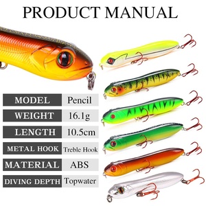 Señuelo flotante de superficie con cabeza de serpiente de 10.5cm y 16g para pesca con señuelos duros - Product Image 1