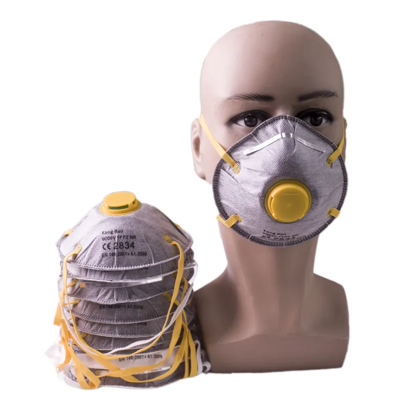 Cubre bocas FFP2 Grey Cup Style Nariz Máscara respirador con filtro de carbono Máscara industrial de alta calidad 9009V 11 años de fábrica OEM